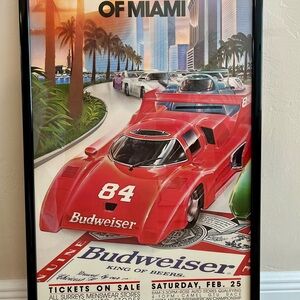 Budweiser Red Race Car Poster